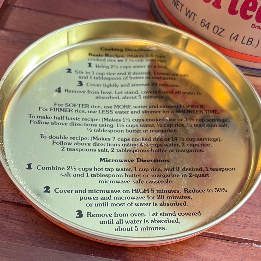 Vintage 1985 Uncle Ben's Converted Rice 64 Oz Advertising Tin: Reproduction